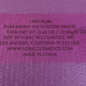 LORAC Makeup - New Lorac Plum skinny 7 eyeshadow makeup palette LORAC Makeup - New Lorac Plum skinny 7 eyeshadow makeup palette